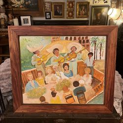 Vintage Family Dining Happy Painting 