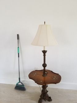 Antique Lamp with table attached