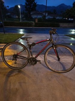 Hybrid Road Bike Black with Red Accents