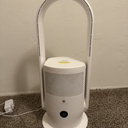 Bladeless Tower Fan Air Purifier HEPA Filter White 