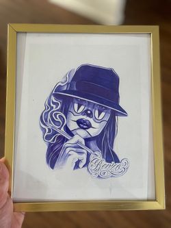 Chola holding Pencil Pen Drawing