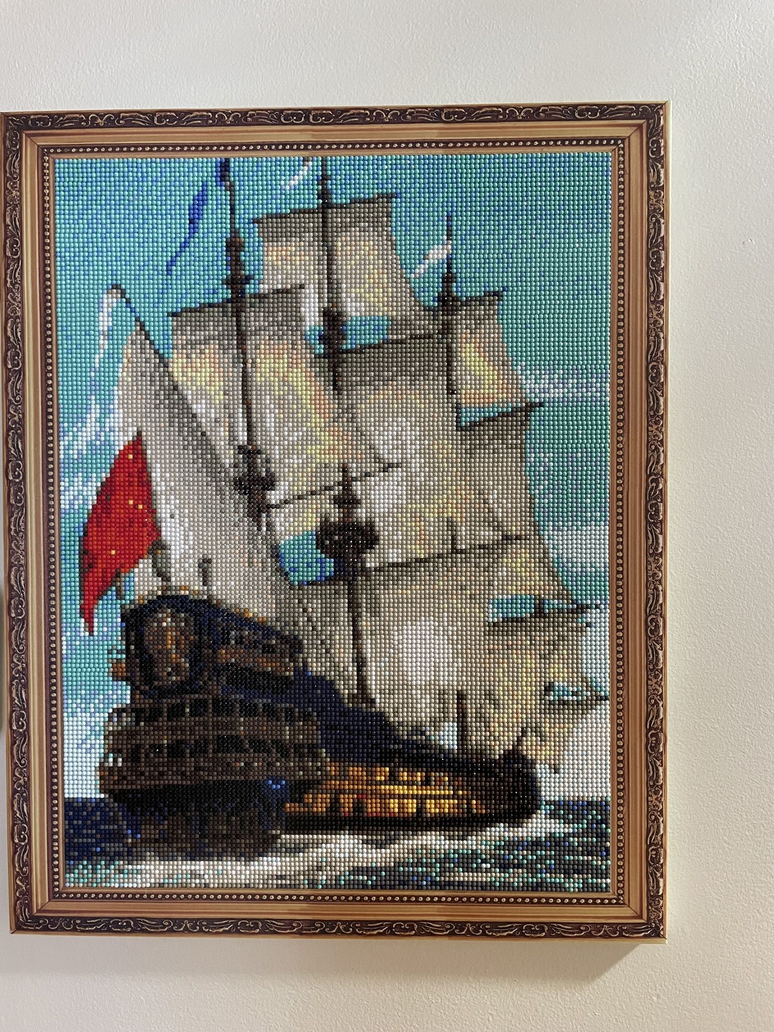 Bead painting. Size: 40 x 50 cm