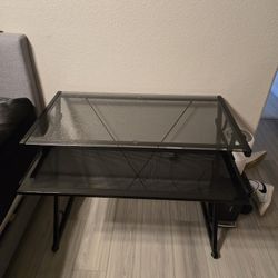 Elegant Black Glass Desk