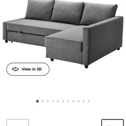 EUC/GUC! IKEA FRIHETEN sleeper sectional couch with storage - Skiftebo dark gray