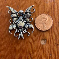 Sterling Silver Water Fairy Pendant By Amy Brown