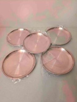 New 5 pcs stainless steel pet bowls/plate