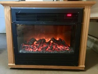 "Heat Surge" Electric Fireplace w/ Mantel — TESTED — heater & fan work appropriately