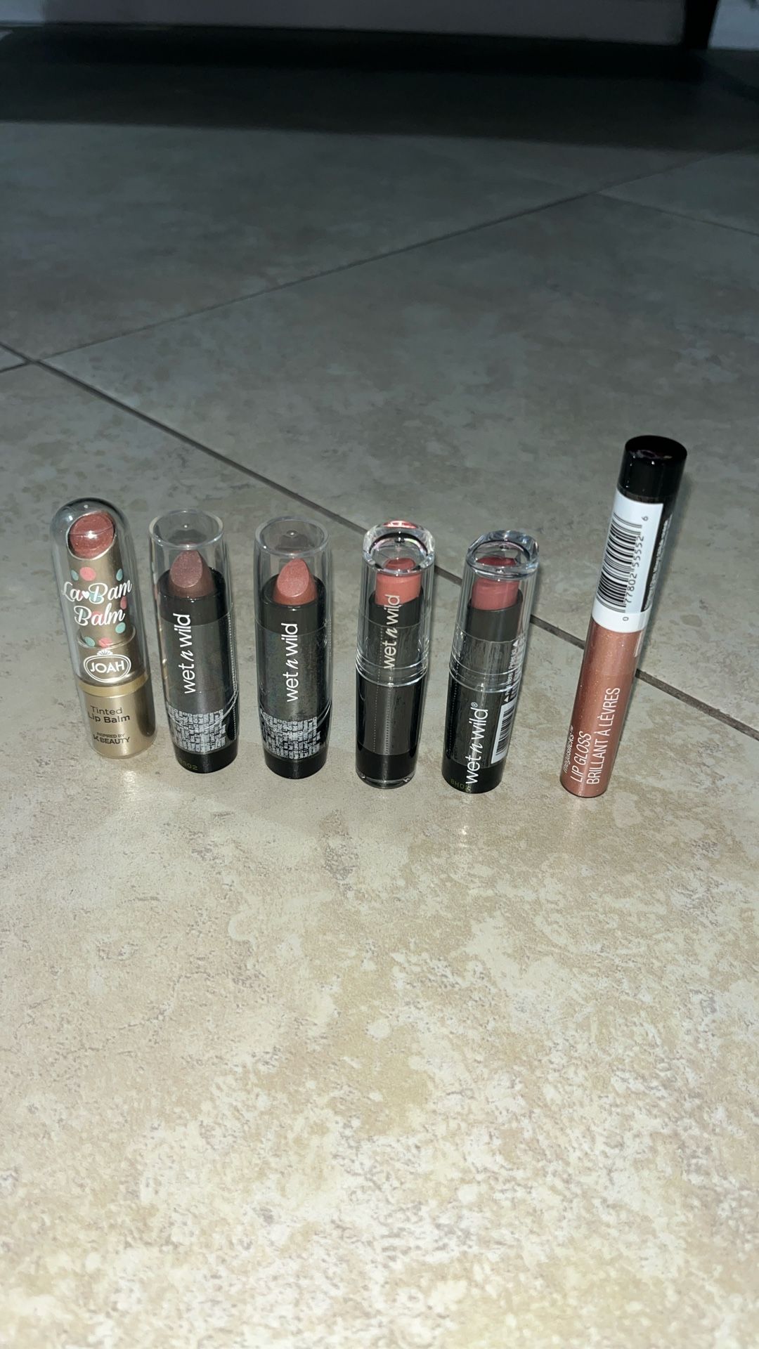 Wet & Wild Lipstick and Lip Gloss and Joah Tinted Lip Balm