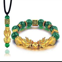 1set Feng Shui Bracelets- Pi Xiu Good Luck Bracelets, Christmas Birthday Gifts for Women Men, 12mm Money Wealth Success Bracelet