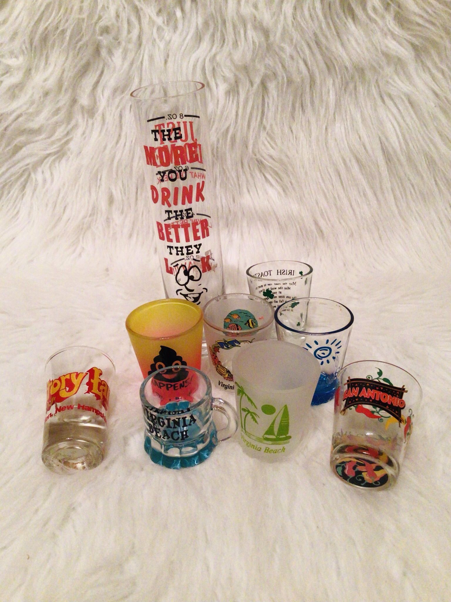 Bundle Lot Of Shot Assorted Glasses 