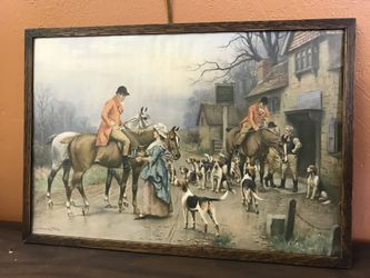 John Sanderson Wells, framed print England, Hunting