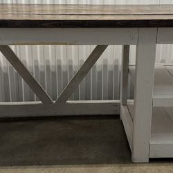 Used Homemade Farmhouse Style Wooden Desk