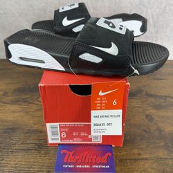 NEW Nike Air Max 90 Slide Black White Size 6 BQ4635-002 Men’s Slip-On Sandals OG Rare