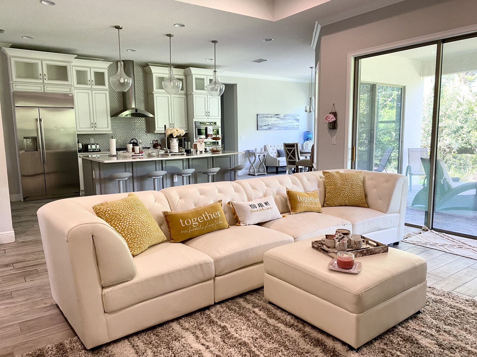 Leather Sectional With Ottoman