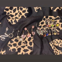 assorted sterling silver belly rings