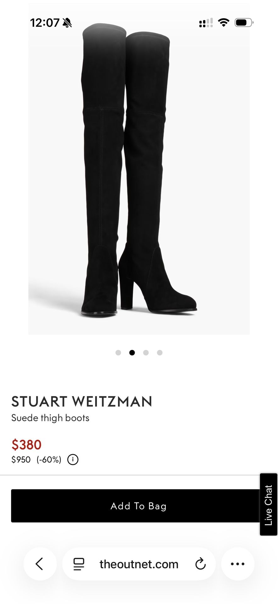 Stuart Weitzman Suede Over Knee Thigh Boots Size 6