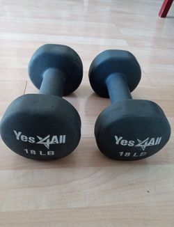 (2) 18 Lbs Dumbbells Neoprene