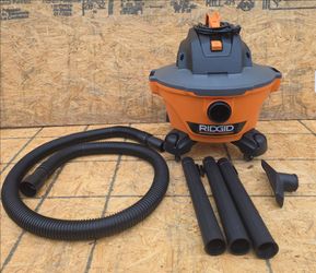 RIDGID HD06001 6 Gal Wet/Dry Corded Bagless Vacuum w/ Hose Wand Nozzle