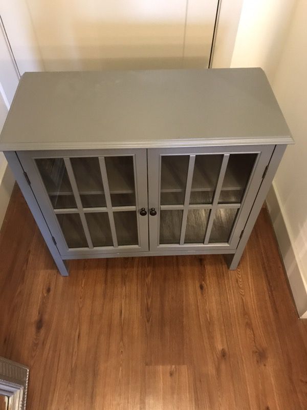 Grey Cabinet with interior shelves