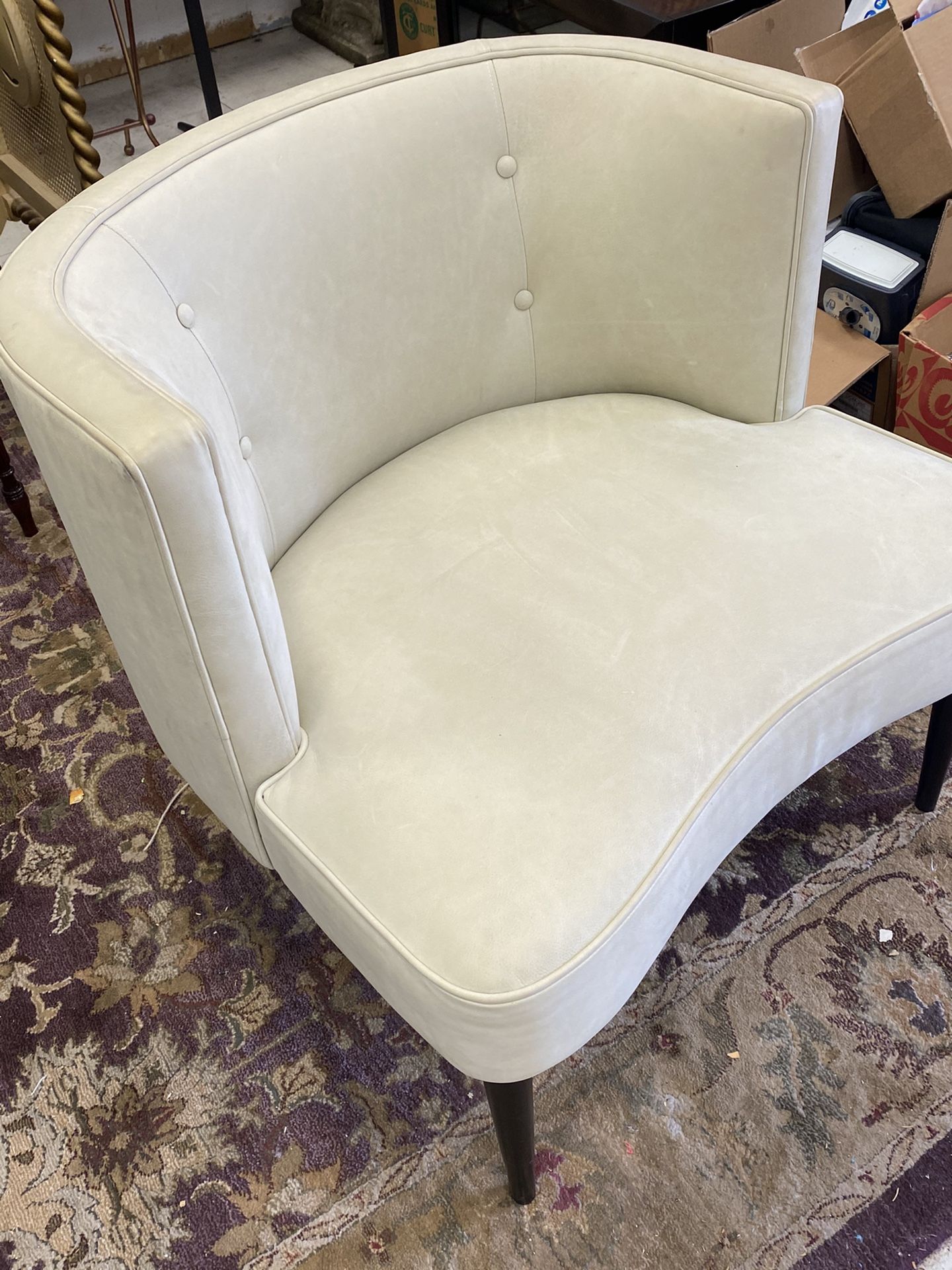 Room & board chloe suede leather ivory chair