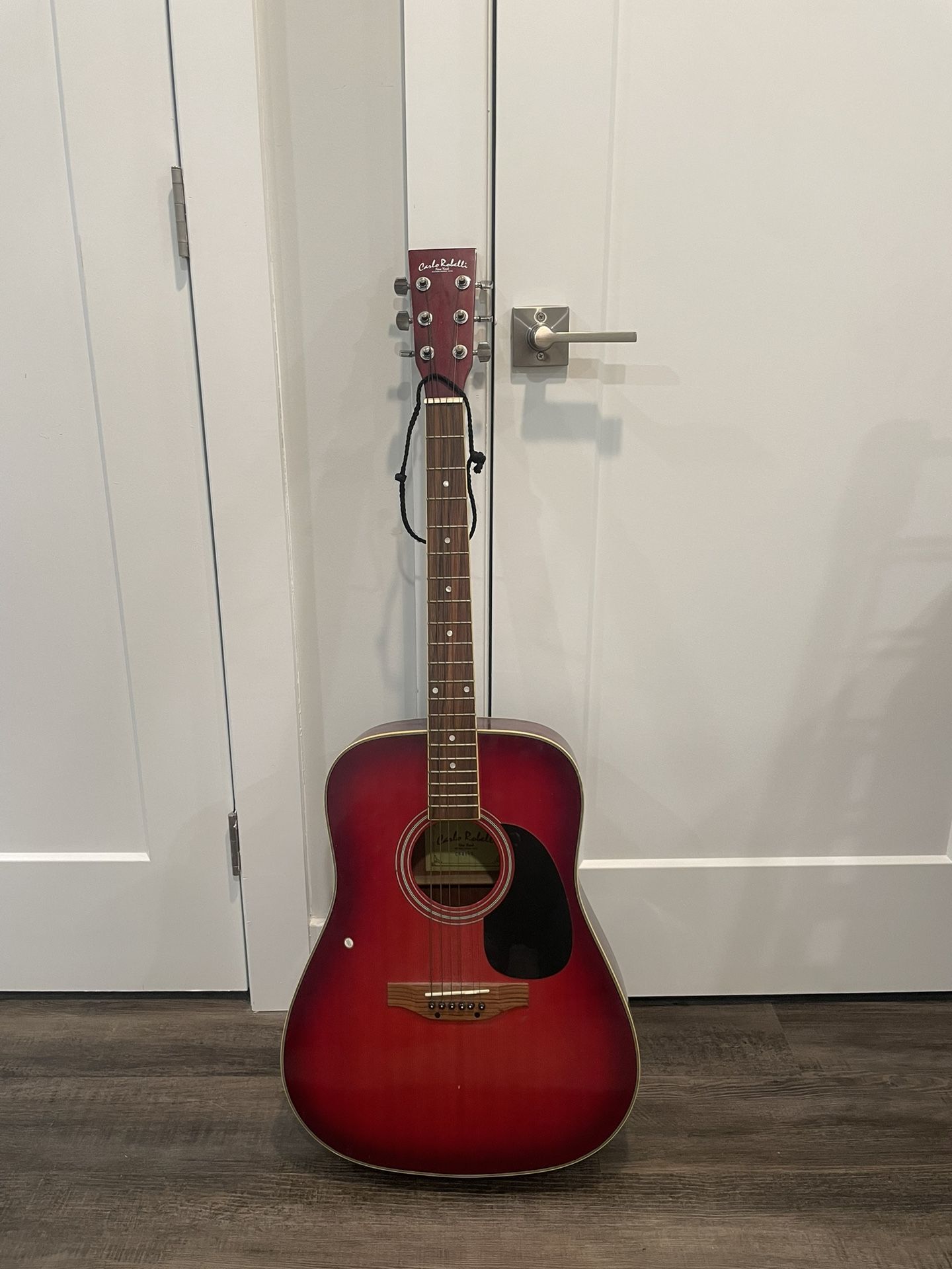 Vintage CARLO ROBELLI New York Red Acoustic Guitar CW4102