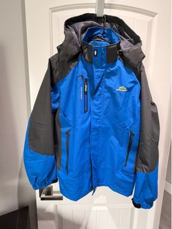 Outdoorsport Men’s Lightweight Rain Jacket with Detachable Hood for Hiking