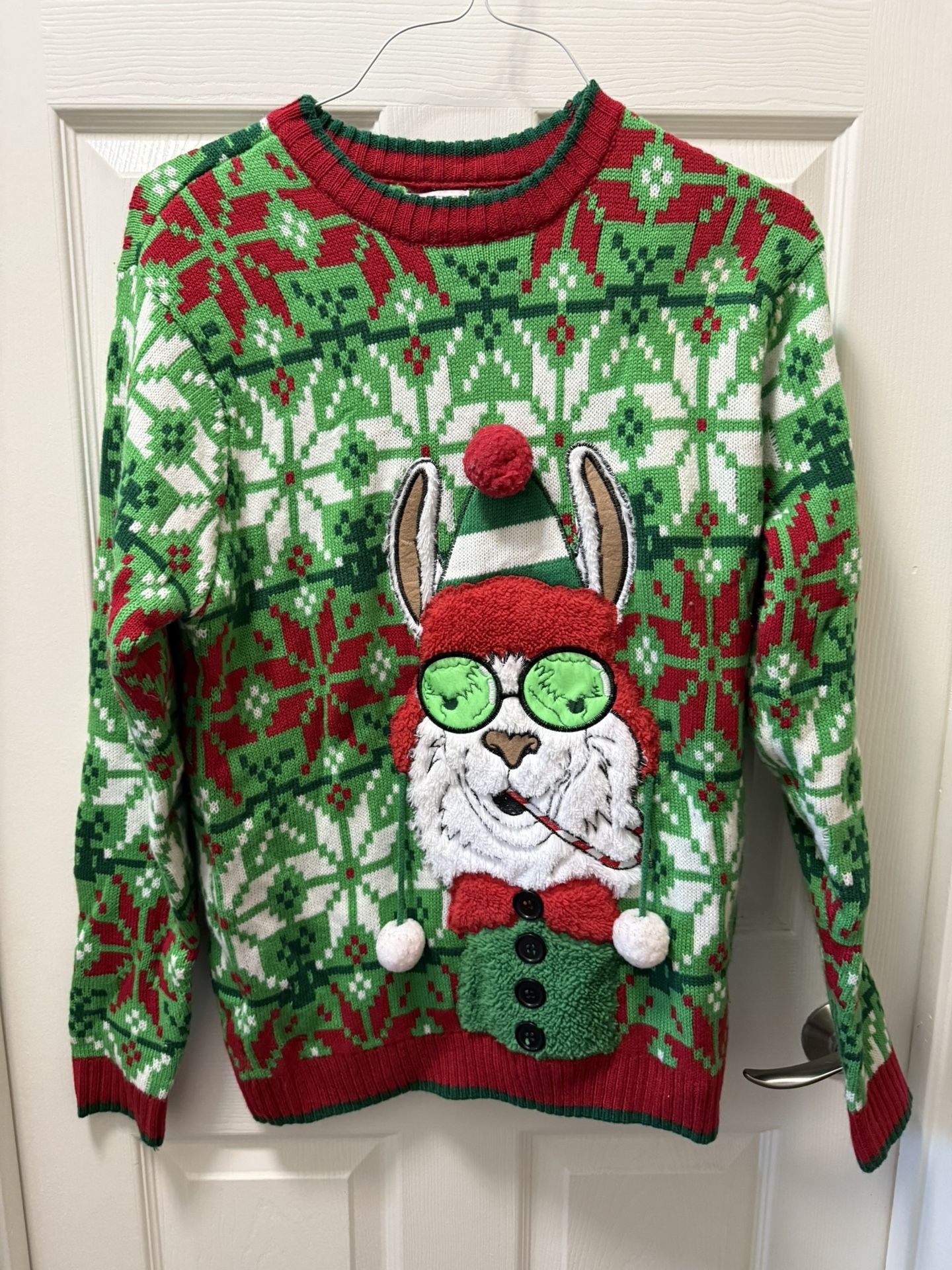 Celebrate Together Ugly Christmas llama sweater Red Green - Unisex Size Medium