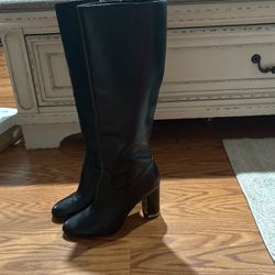 black Michael Kors high boots