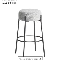 Barstool At Home White Black  Backless Harwood