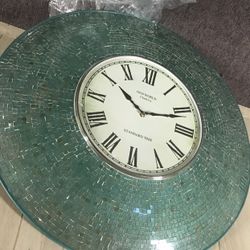Large 30” Round Mosaic Wall Clock