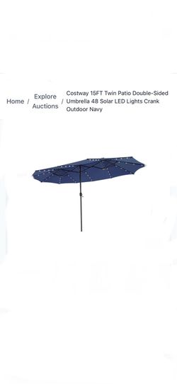 Costway 15FT Double-Sided Patio Umbrella Navy