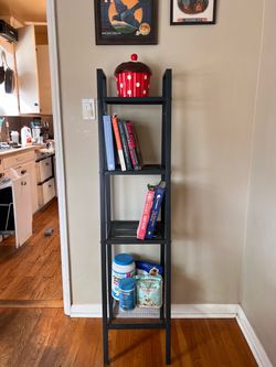 Metal ladder shelf unit