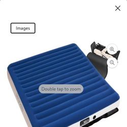 SerenelifeHome Ez-Bed Inflatable Air Mattress with Frame-Luxury Self-Inflating Blow Travel, Blue/ White