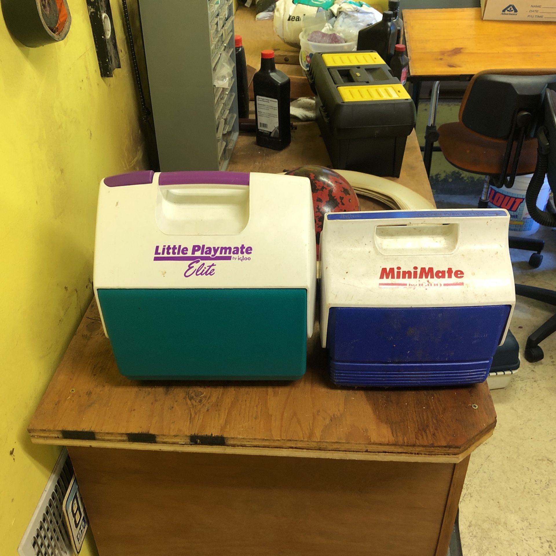 Two Mini igloo Coolers
