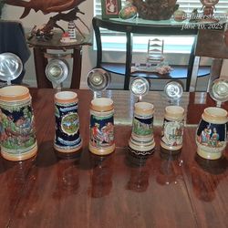 German Beer Steins - Set of 6