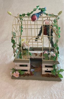 Vintage Garden Light-Up Hanging Bird Cage