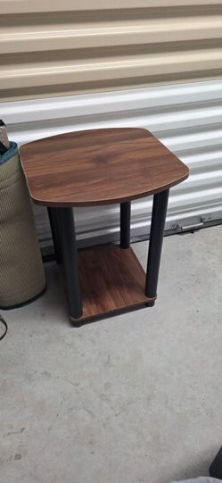 Two-Tier End Table with Wood Top