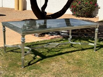 Stunning Glass Dining Table & 4 Upholstered Chairs-Silver