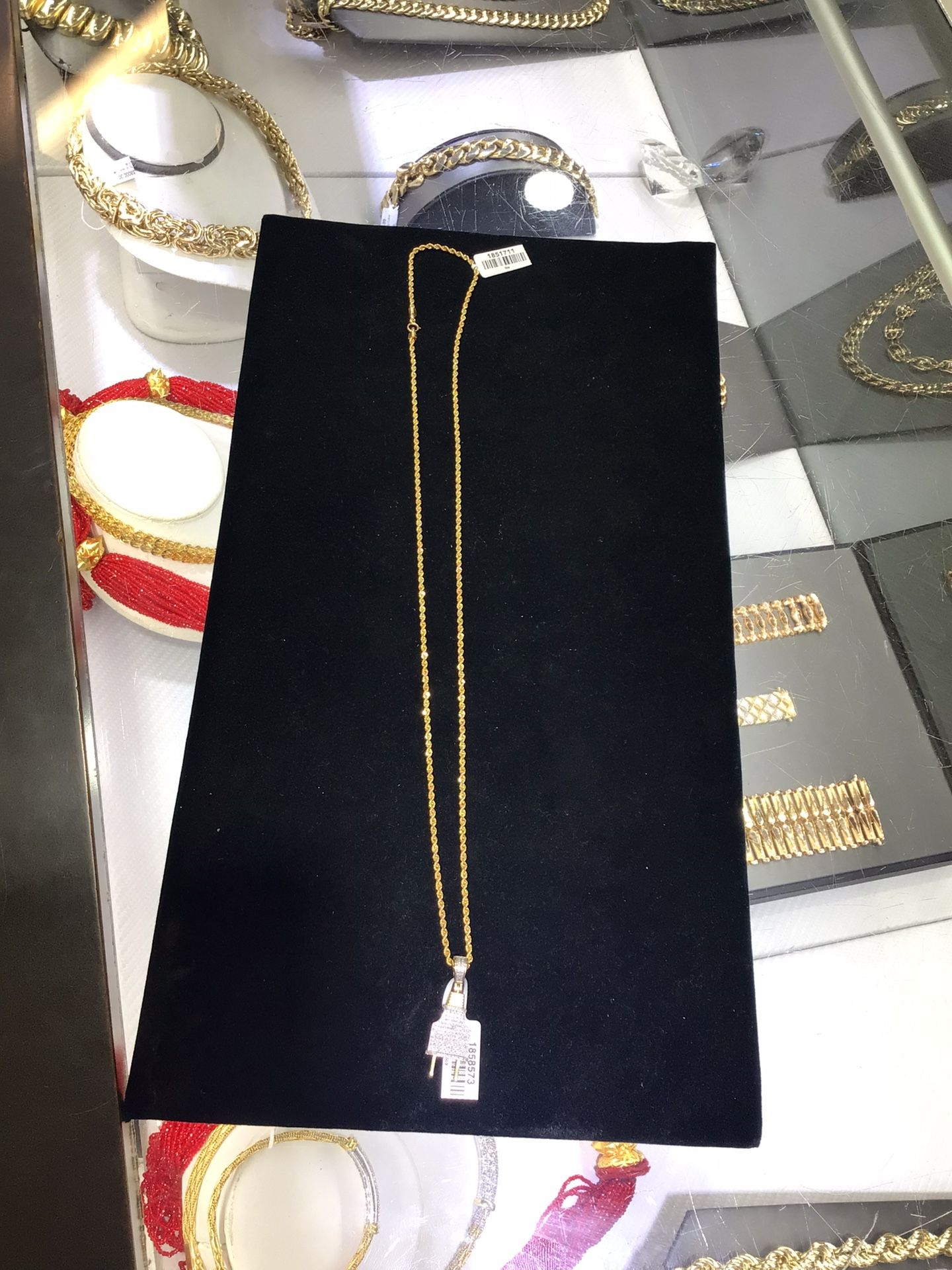 Yellow Gold Chain W/Plug Charm