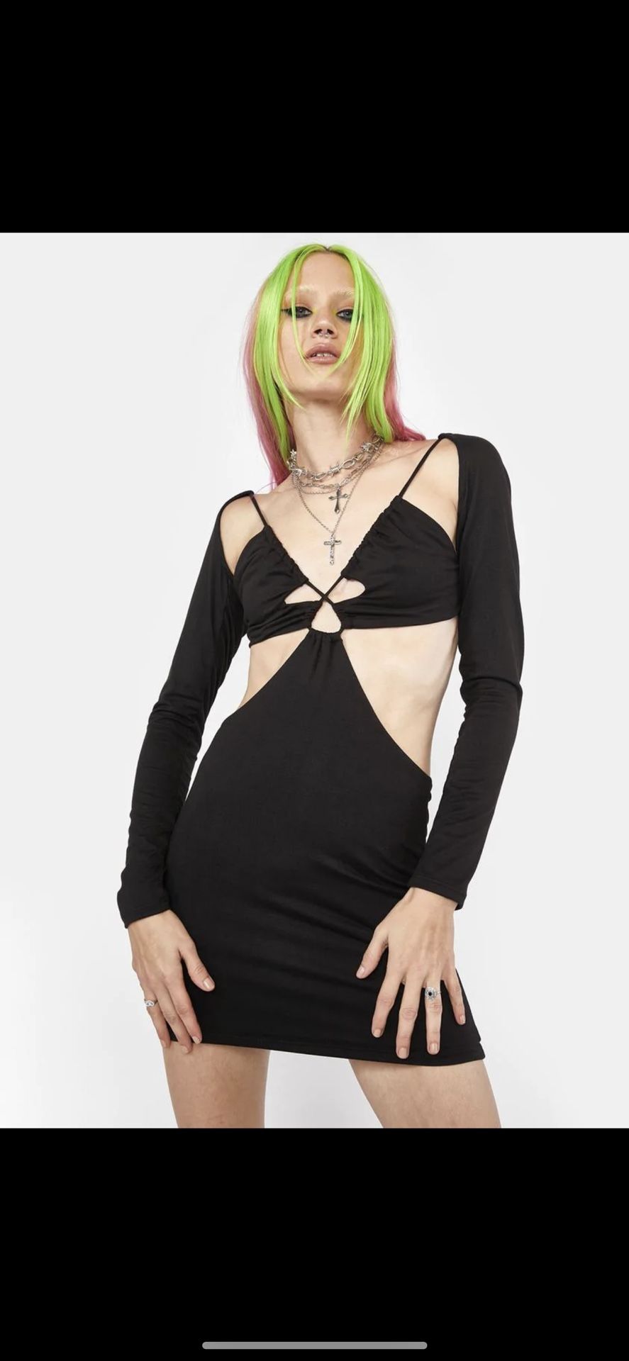 Midnight Cut It Out Mini Dress🖤