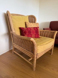 Rattan Chair and Ottoman