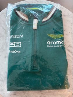 Aston Martin F1 Mens Team 1/4 Zip Sweatshirt Green XL
