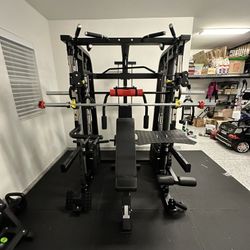 Smith Machine 300 | Adjustable Bench | 245lb Cast Iron Olympic Weights | 7ft Olympic Bar | Fitness | Gym Equipment | FREE DELIVERY/INSTALLTION 🚚 