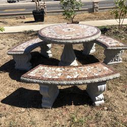 Concrete Patio Table Set