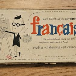 Learn French As You Play BERLITZ Francais Vintage Card Game