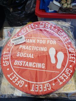 Social distance floor decals