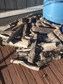 Oak bone dry wood chunks cut for smoking meats