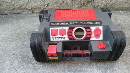 Vector 1200 Peak Amp Jump Starter, Dual Power Inverter, 120 PSI Air New PPRH5V