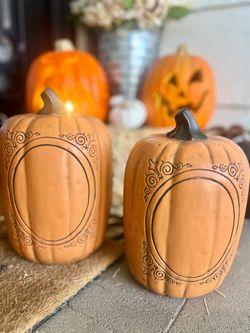 Fall pumpkins, ceramic Hobby Lobby set of two