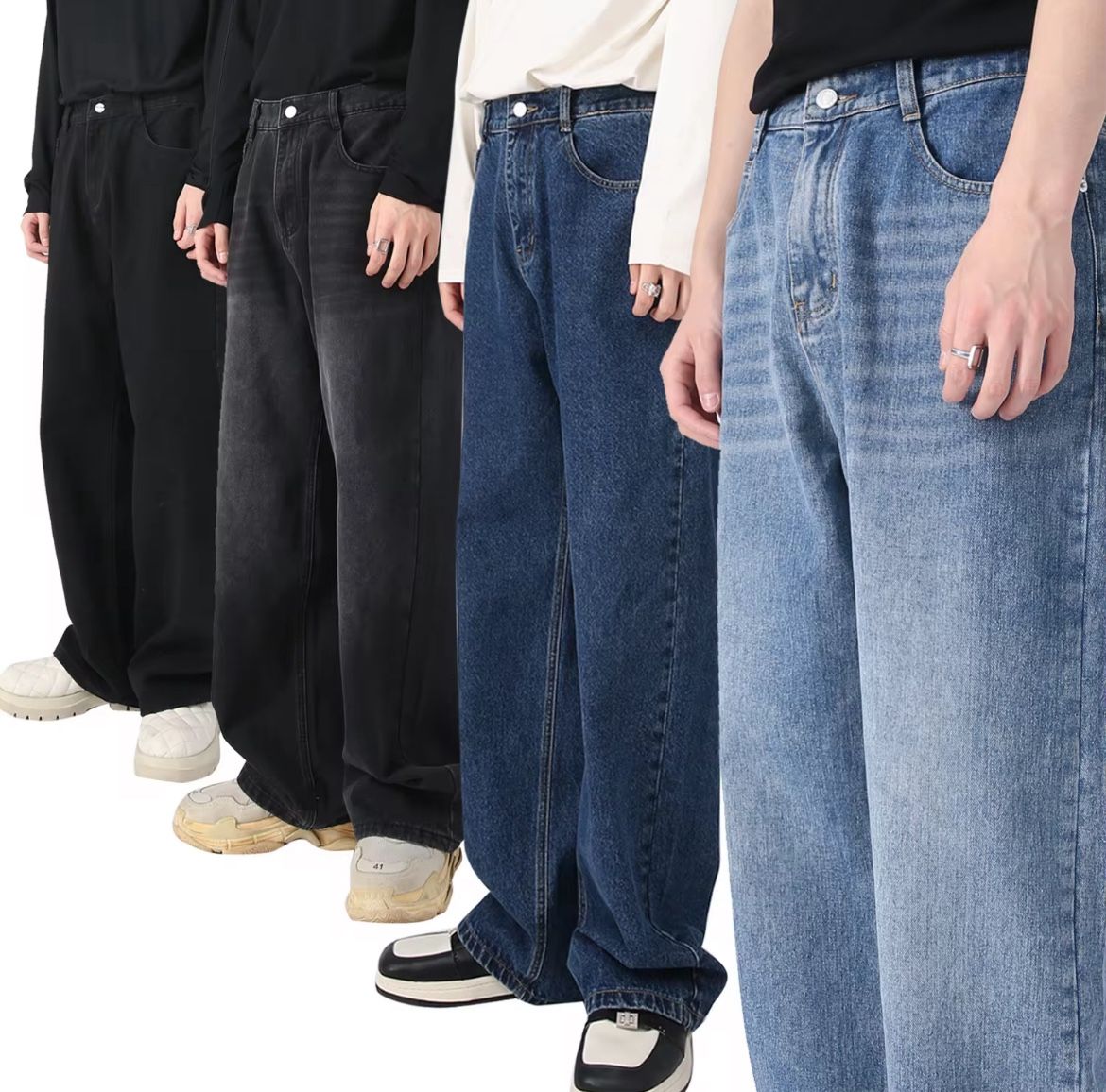 Loose Fit Baggy Jeans – 100% Cotton, Streetwear Style
